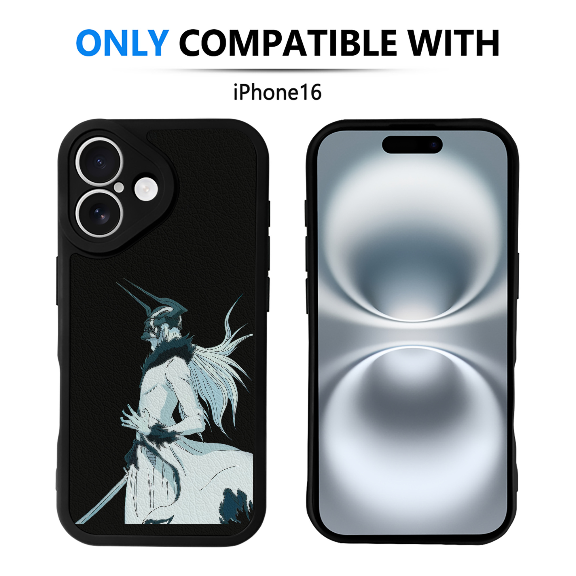 ブリーチ 黒崎一護（くろさき いちご）BLEACH Kurosaki Ichigo 【iPhone 16シリーズ対応】シリコンスマホケース（レザー調） 材質：シリコン